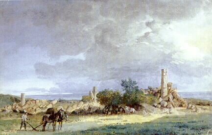 Jean Houel, Ruines d'un temple de Sélinonte