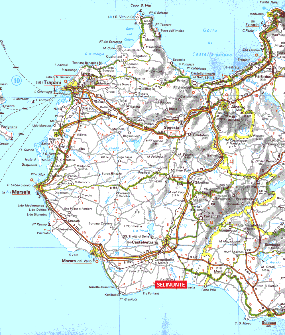 Mappa della provincia di Trapani